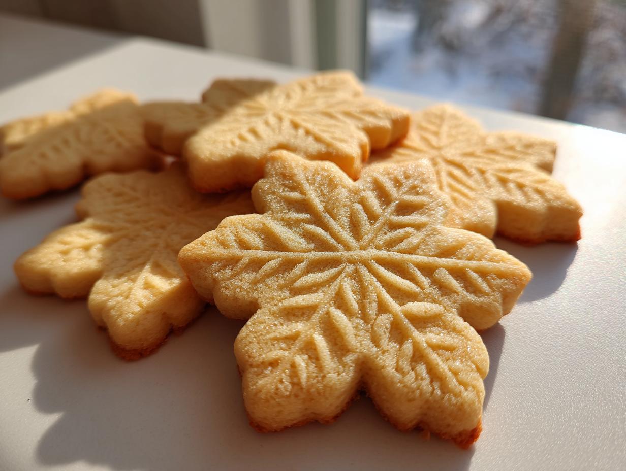 Close-up of several perfectly shaped, stamped maple leaf sugar cookie treats.