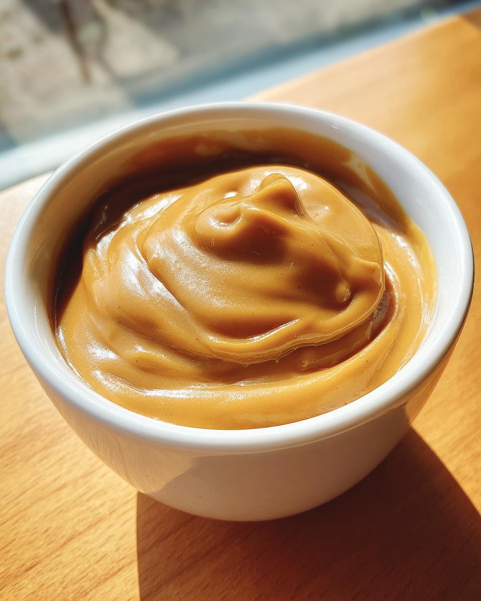 A close-up of rich, thick homemade brown gravy swirled perfectly in a small white bowl.